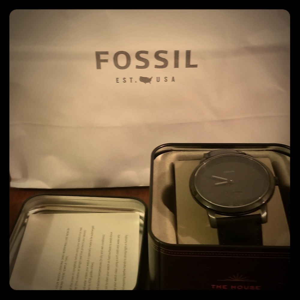 Fossil FS5447 The Minimalist Black Leather watch